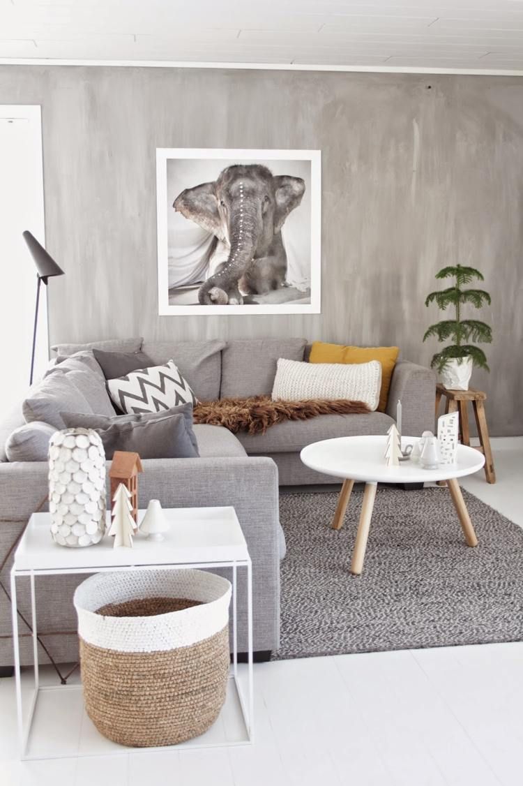 Meuble d'angle salon gris