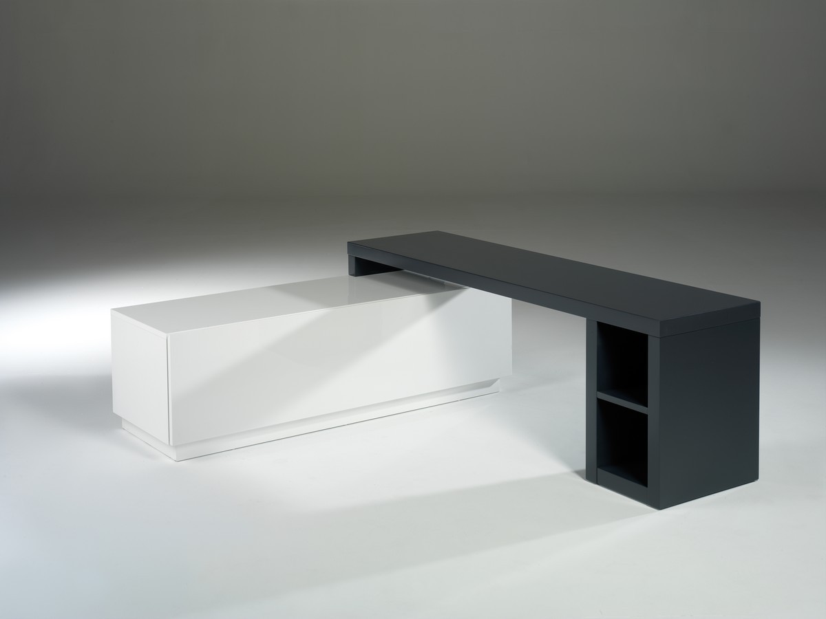 Meuble d'angle laqué gris