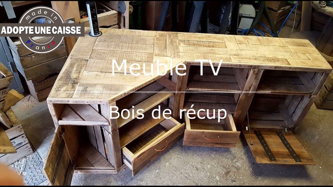 Meuble d'angle tv palette