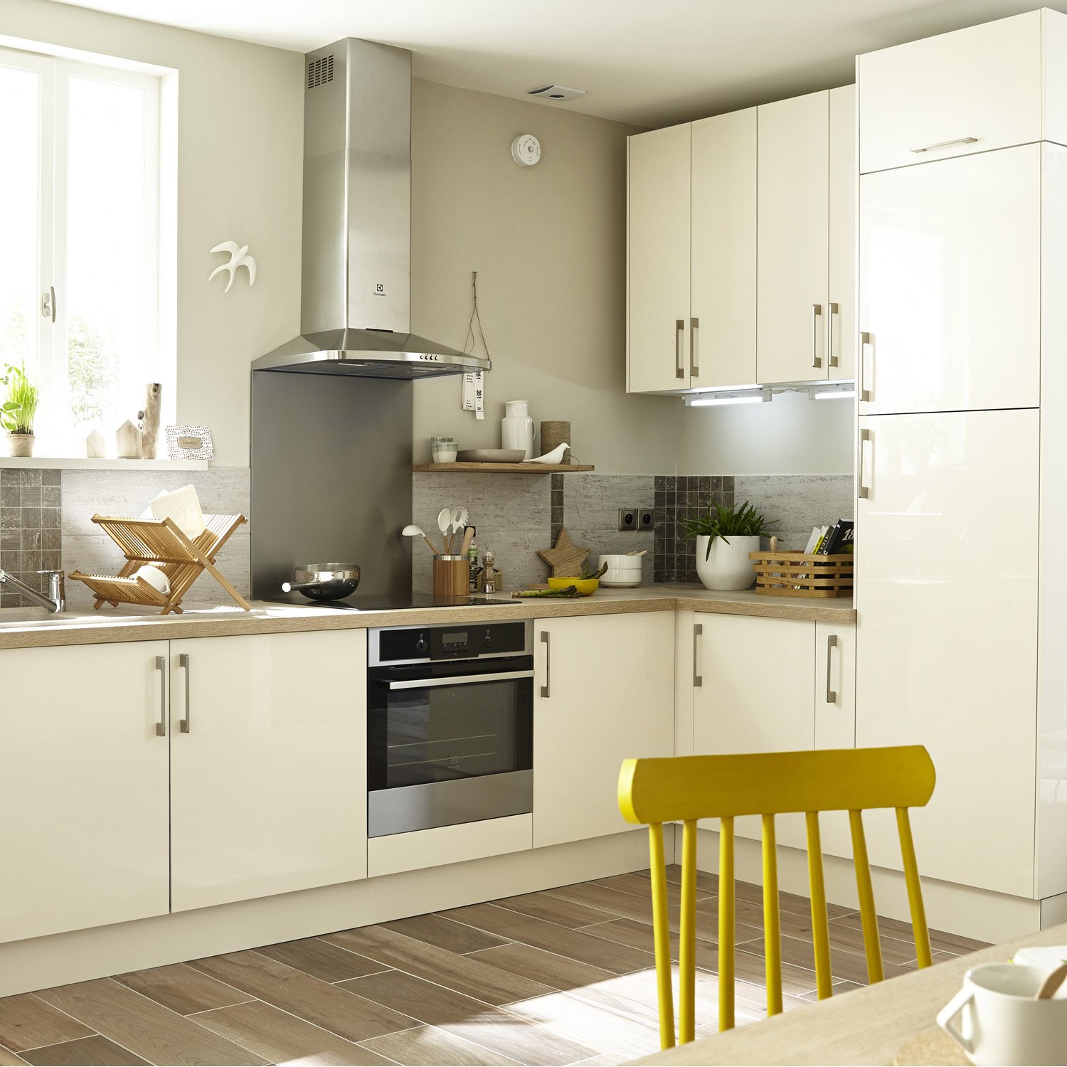 Meuble haut cuisine beige