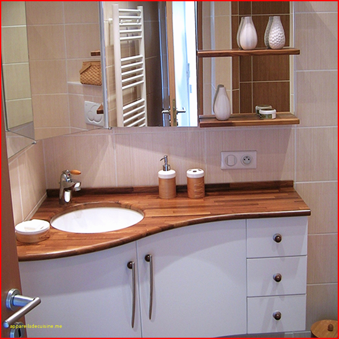 Meuble d'angle salle de bain haut