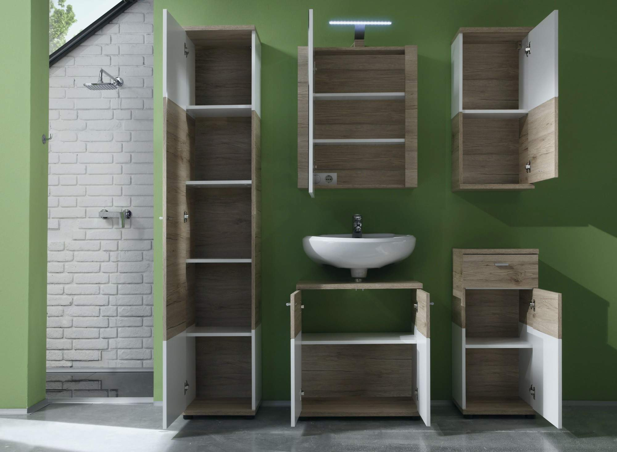 Meuble haut sur pied salle de bain