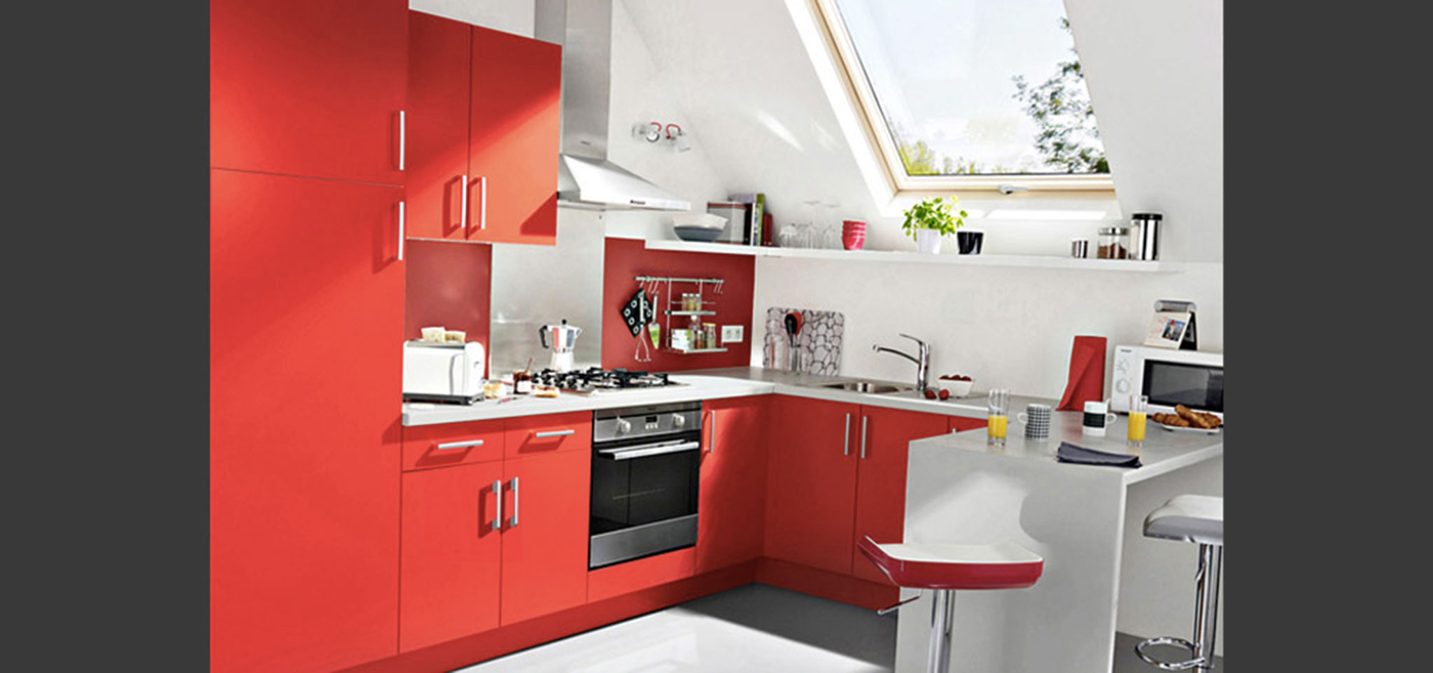 Meuble haut cuisine rouge castorama