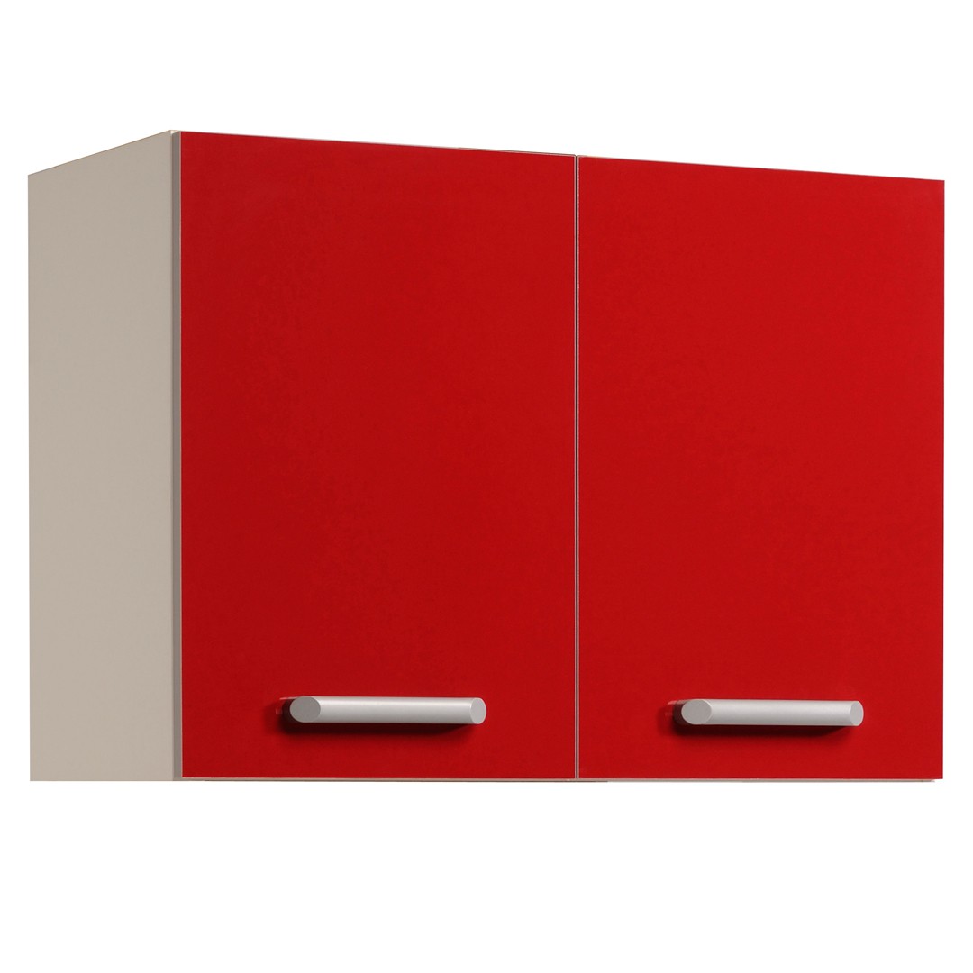 Meuble haut rouge laqué