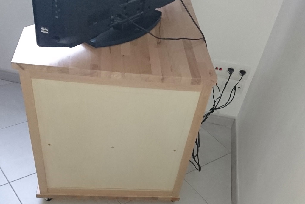 Meuble tv d'angle hetre