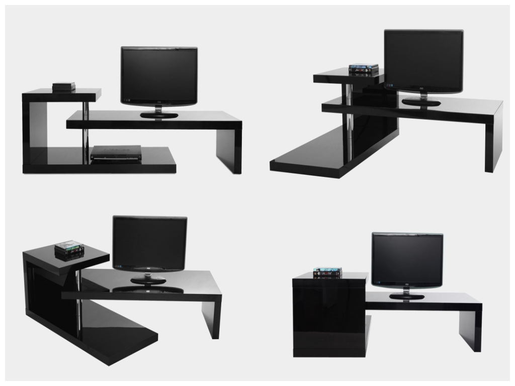 Meuble tv d'angle noir et blanc