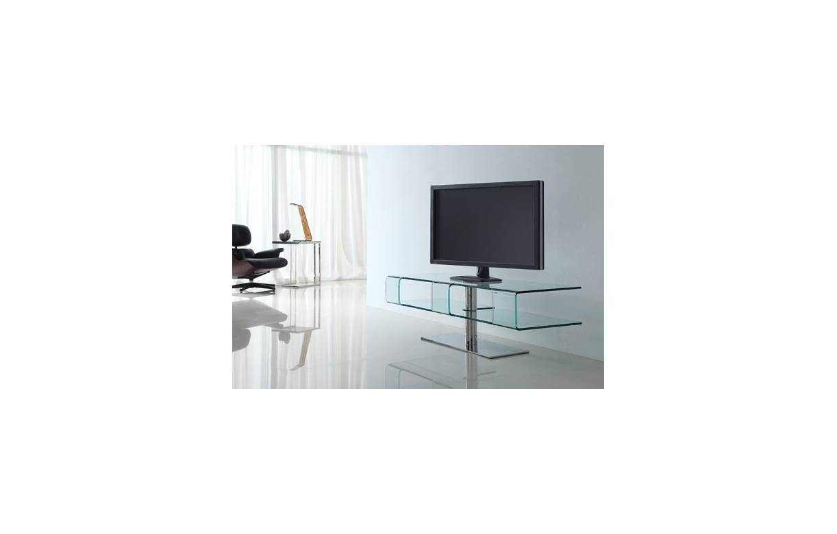 Meuble tv d'angle transparent
