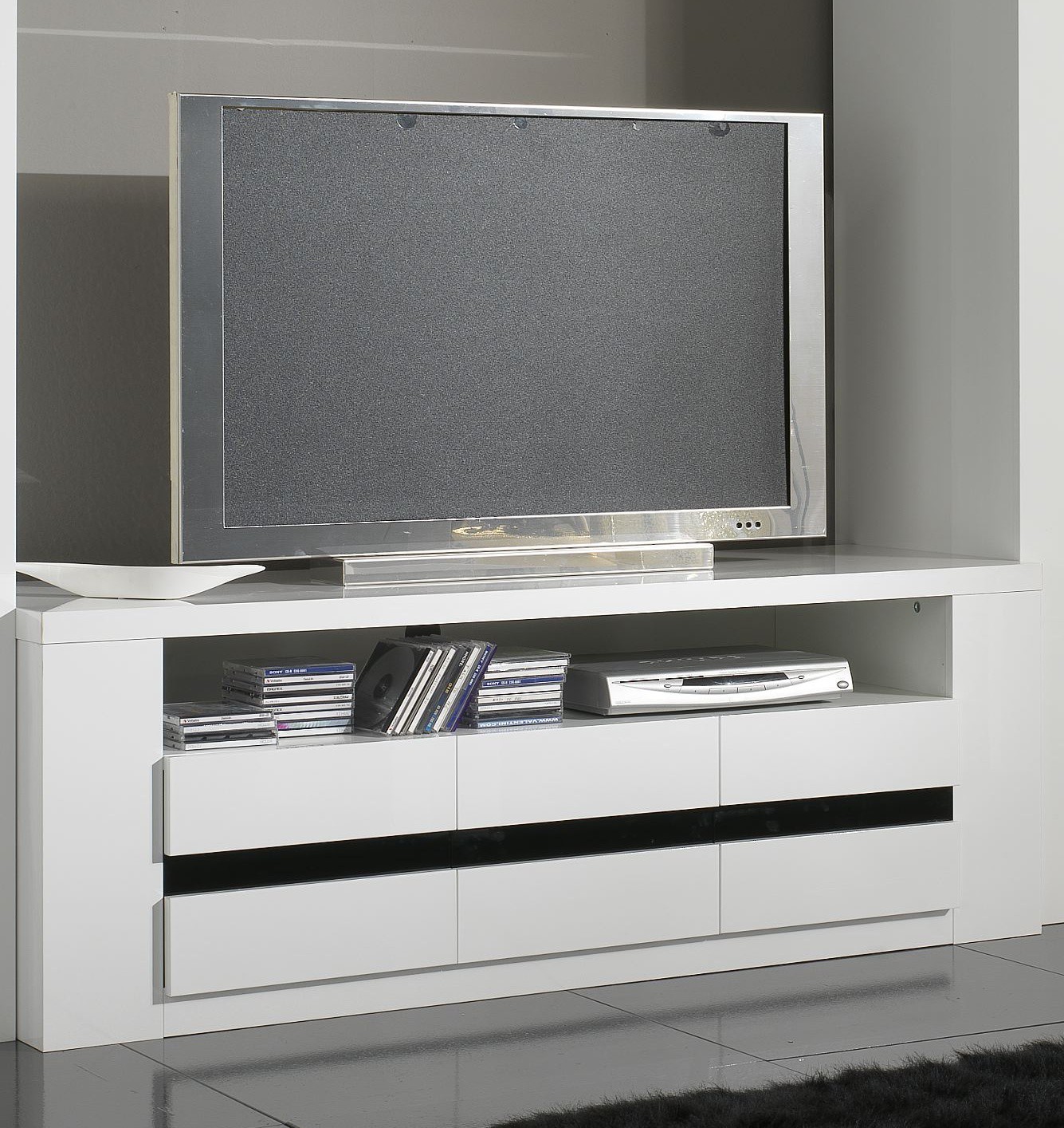 Meuble tv d'angle noir pas cher