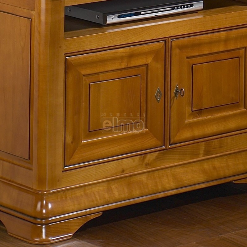 Meuble tv hifi d'angle en merisier