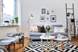 Canapé salon scandinave