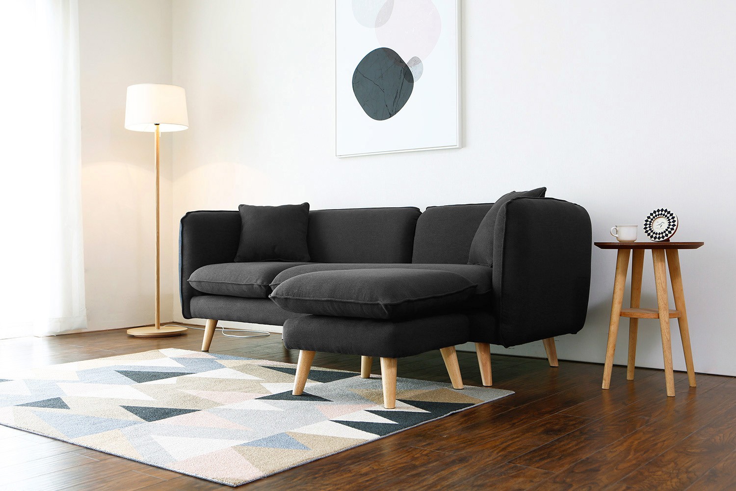Salon scandinave canape anthracite