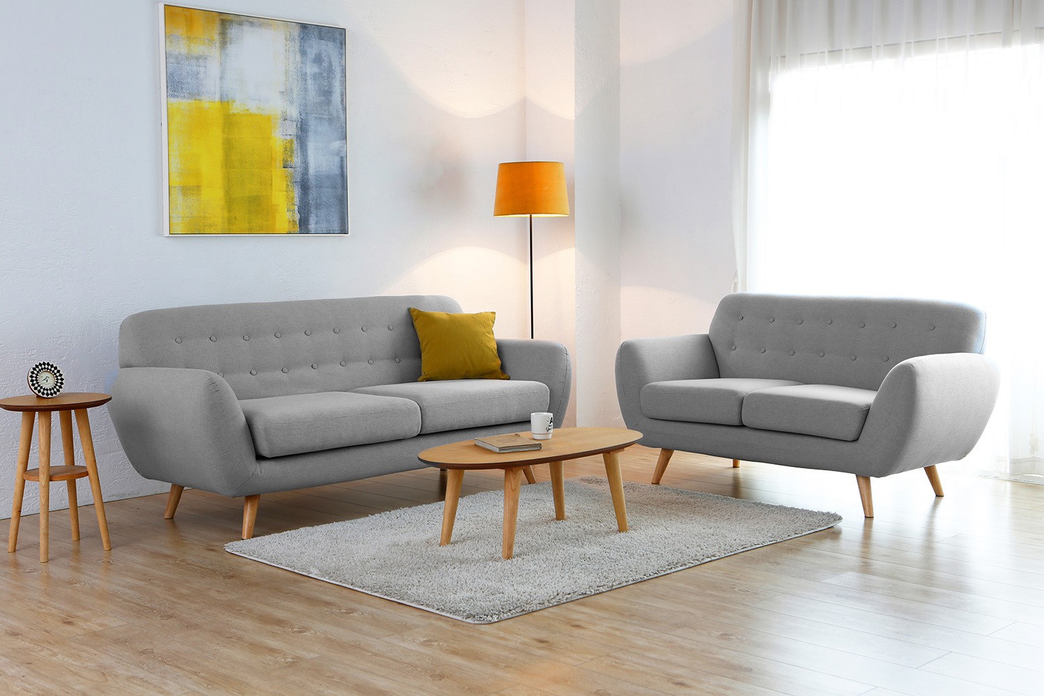 Salon gris scandinave