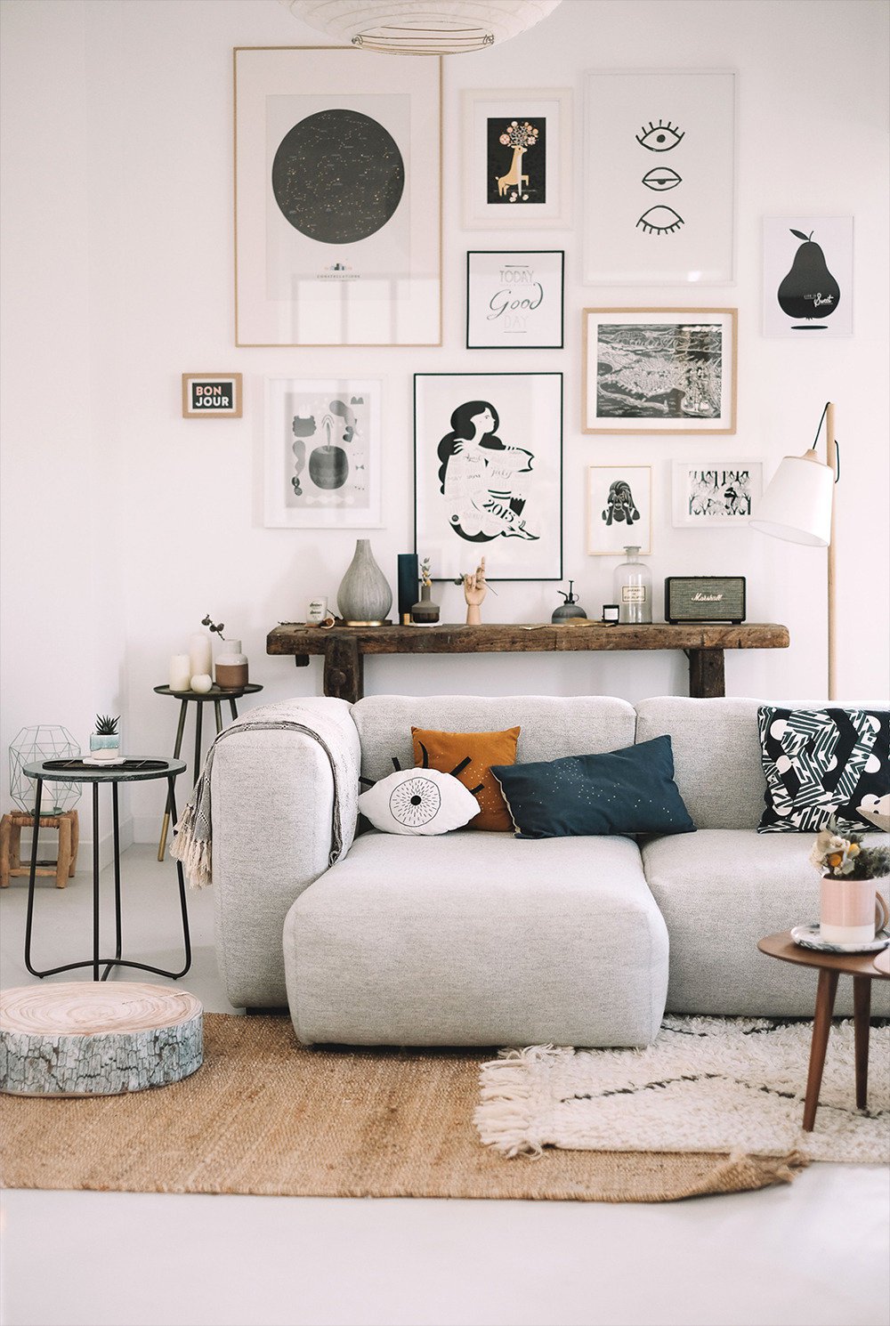 Salon scandinave marron