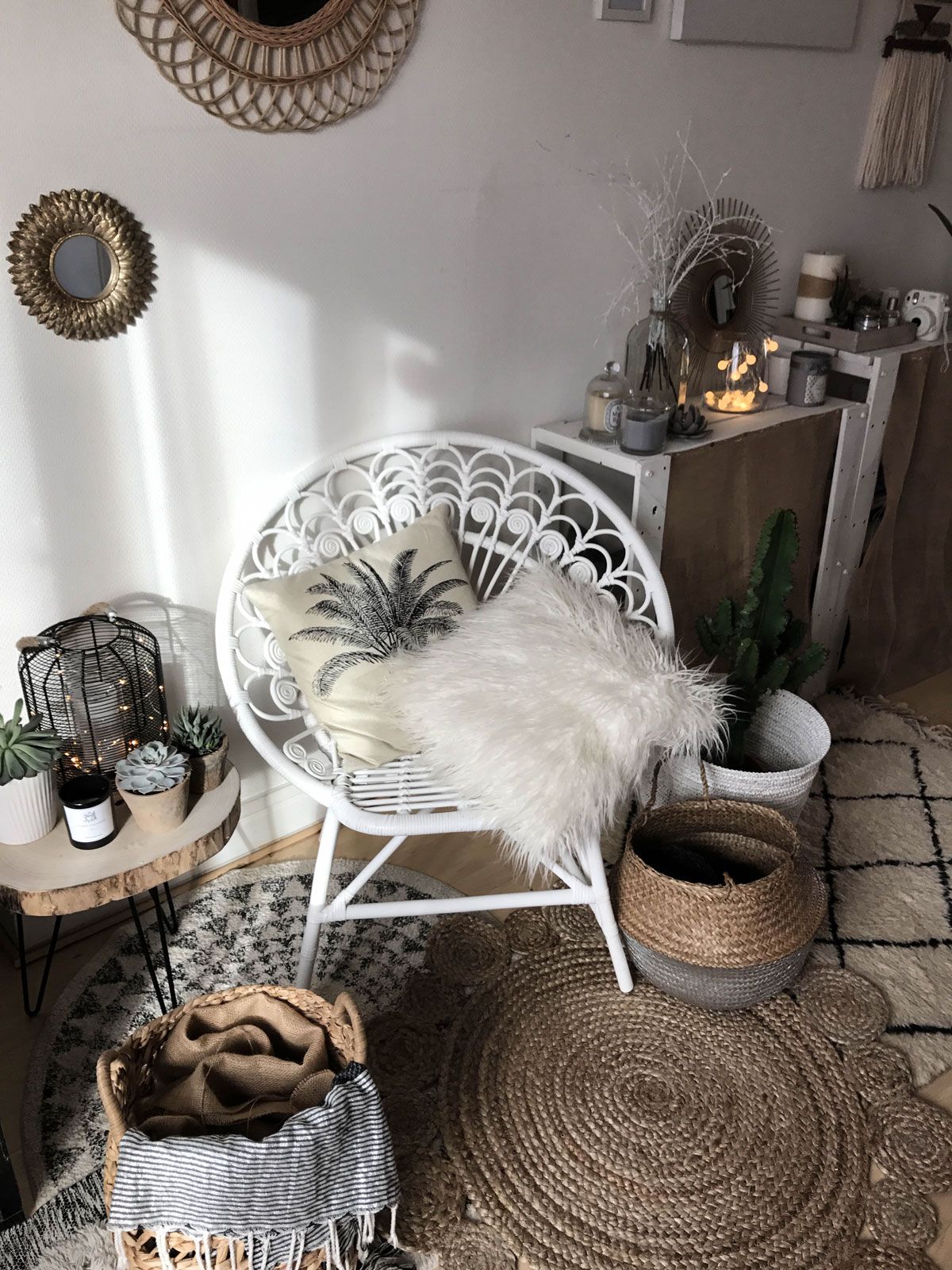 Deco salon scandinave boheme