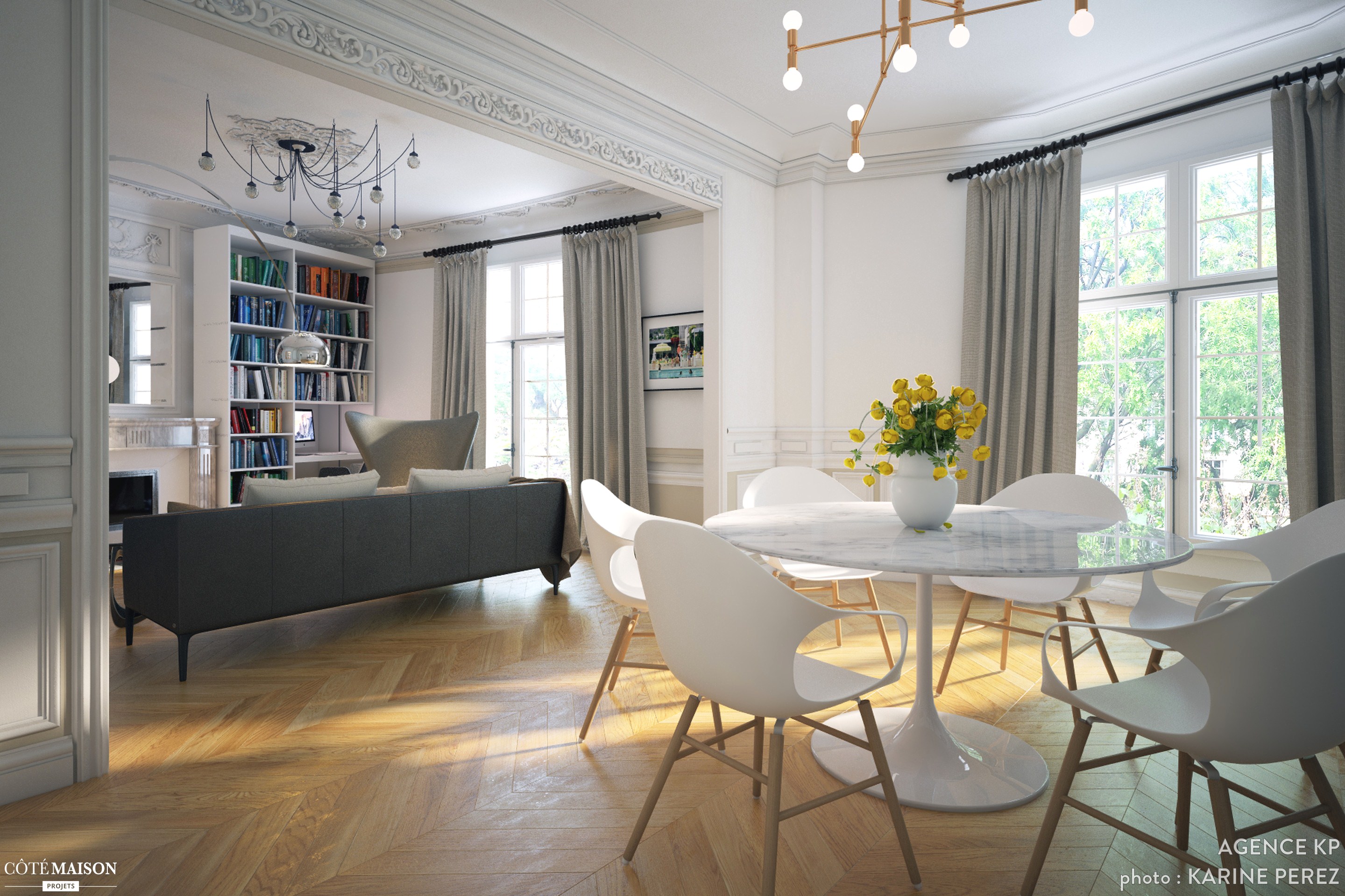 Salon haussmannien scandinave