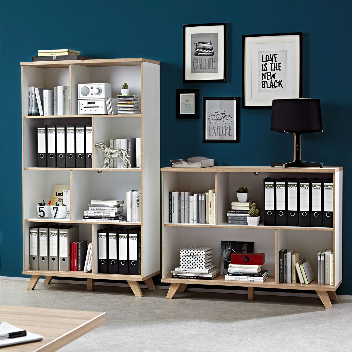 Bibliotheque salon scandinave