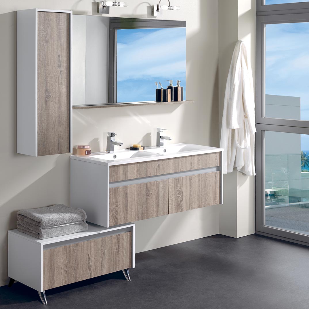 Meuble sous lavabo cocktail scandinave