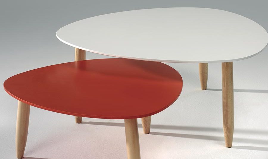 Table ronde basse scandinave extensible