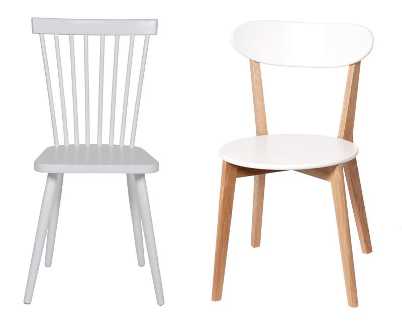 Chaise blanche et bois scandinave