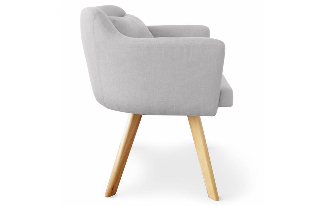 Chaise scandinave tissu écru