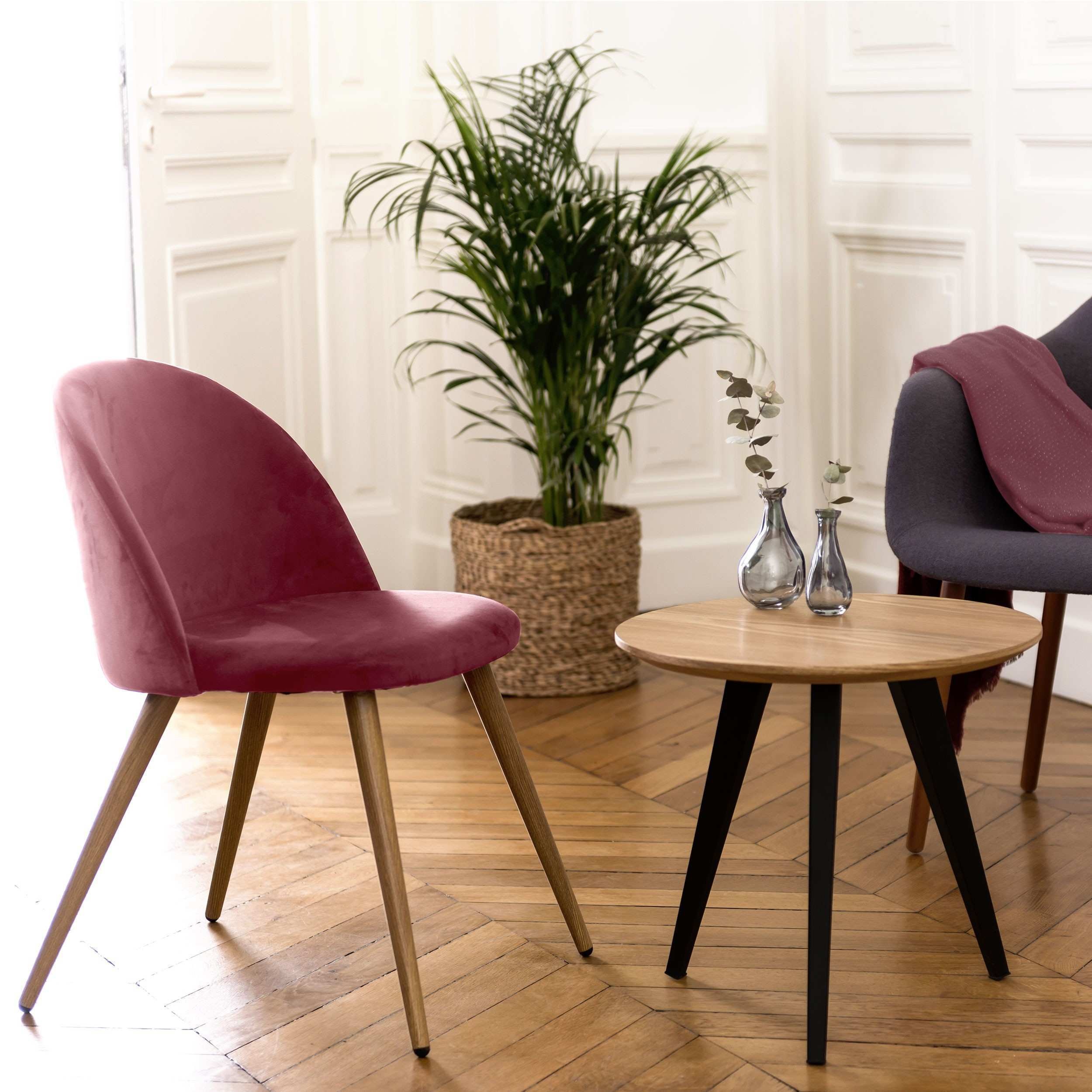 Chaise scandinave velours