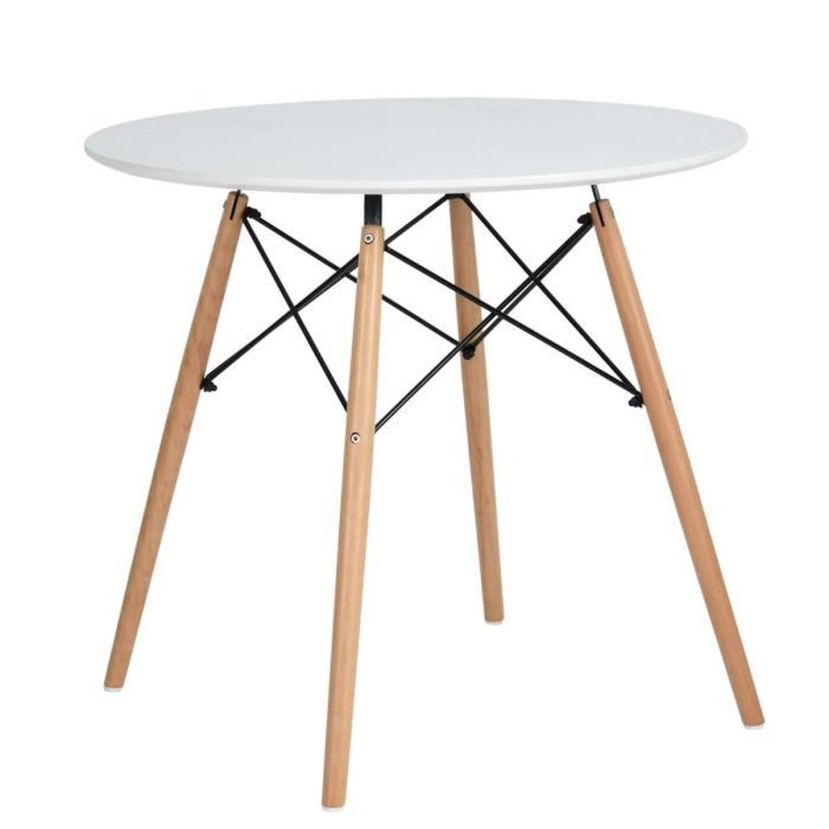 Table ronde scandinave nora blanc