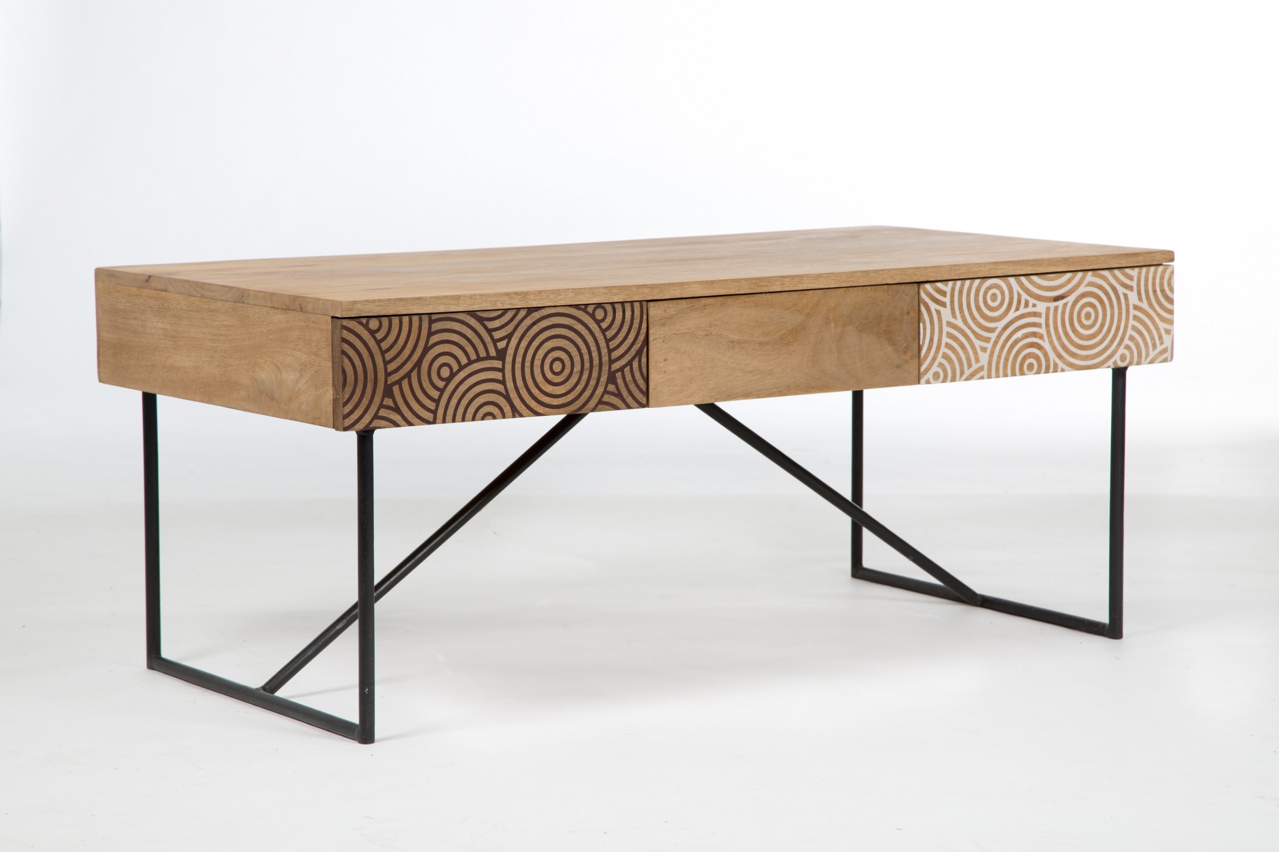 Table basse scandinave acier bois