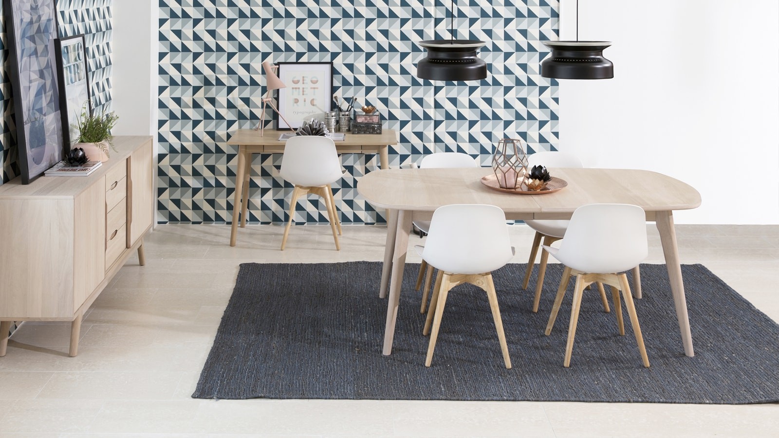 Chaise scandinave blanche chene
