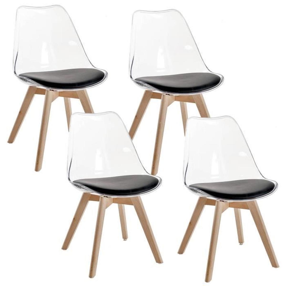 Chaise scandinave assise transparente