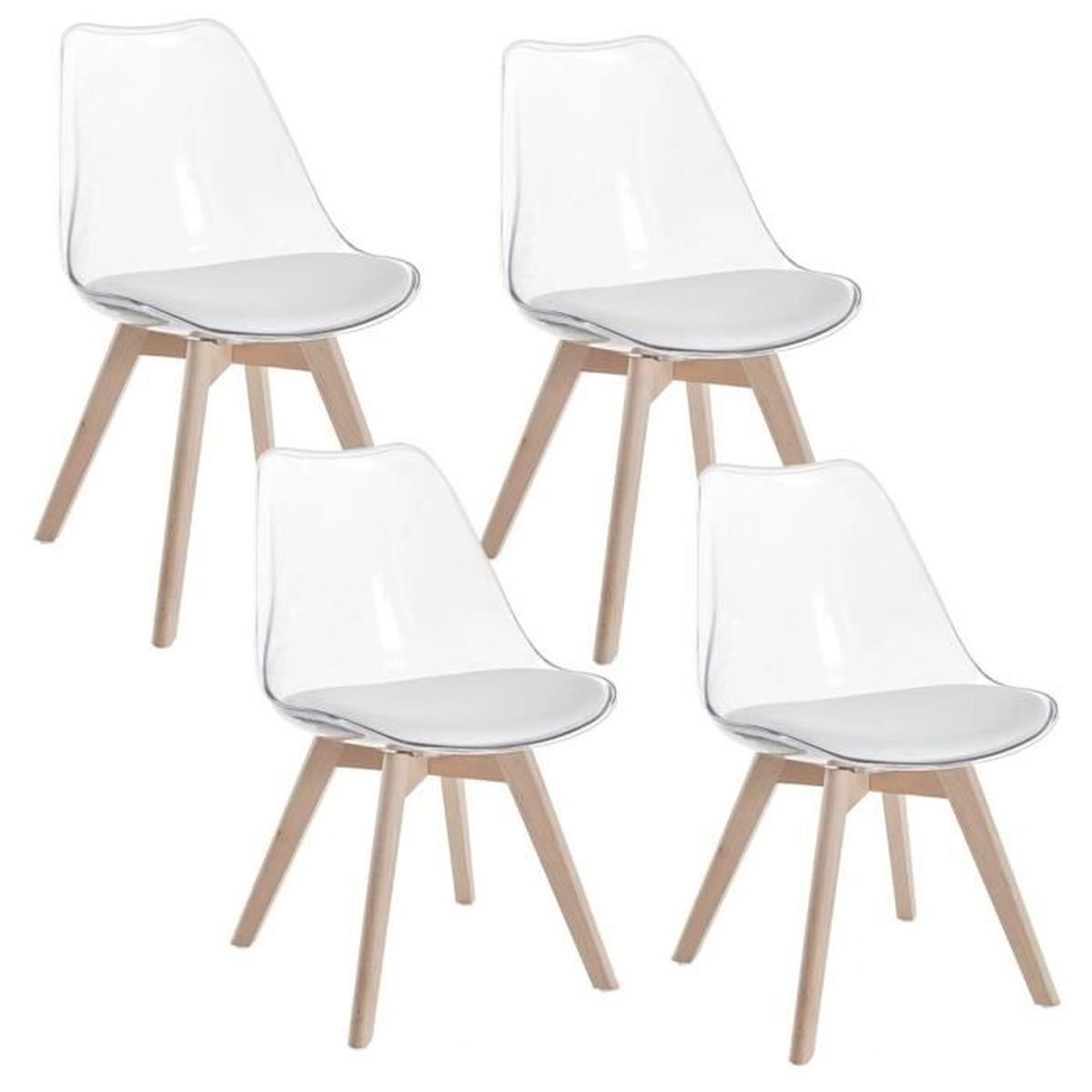 Chaise scandinave transparente avec coussin