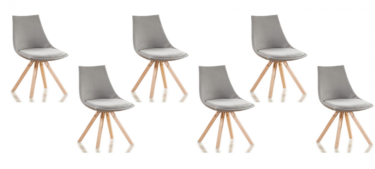 Chaise tissu gris scandinave
