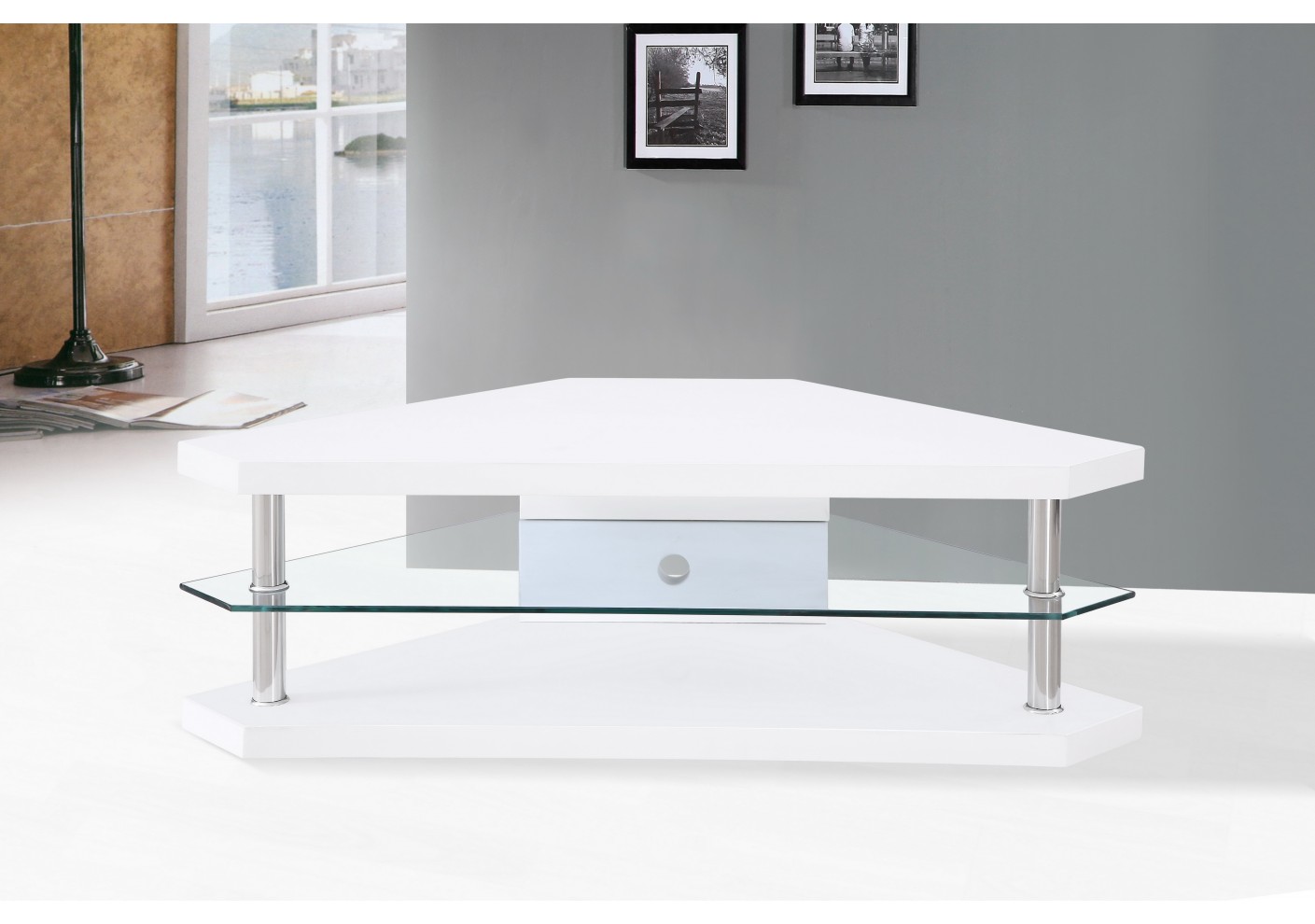 Meuble d'angle tv scandinave
