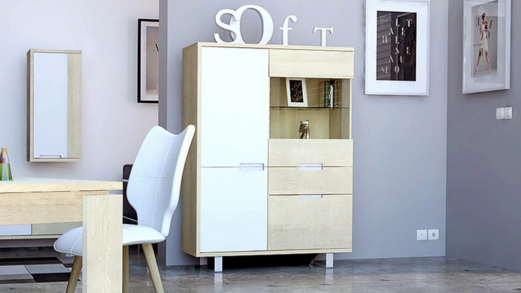 Meuble scandinave bois clair et blanc