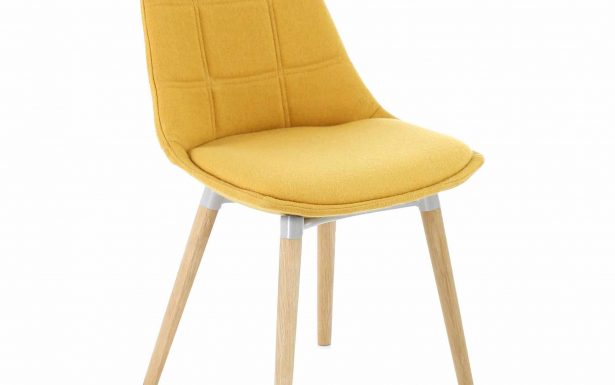 Chaise fauteuil scandinave jaune