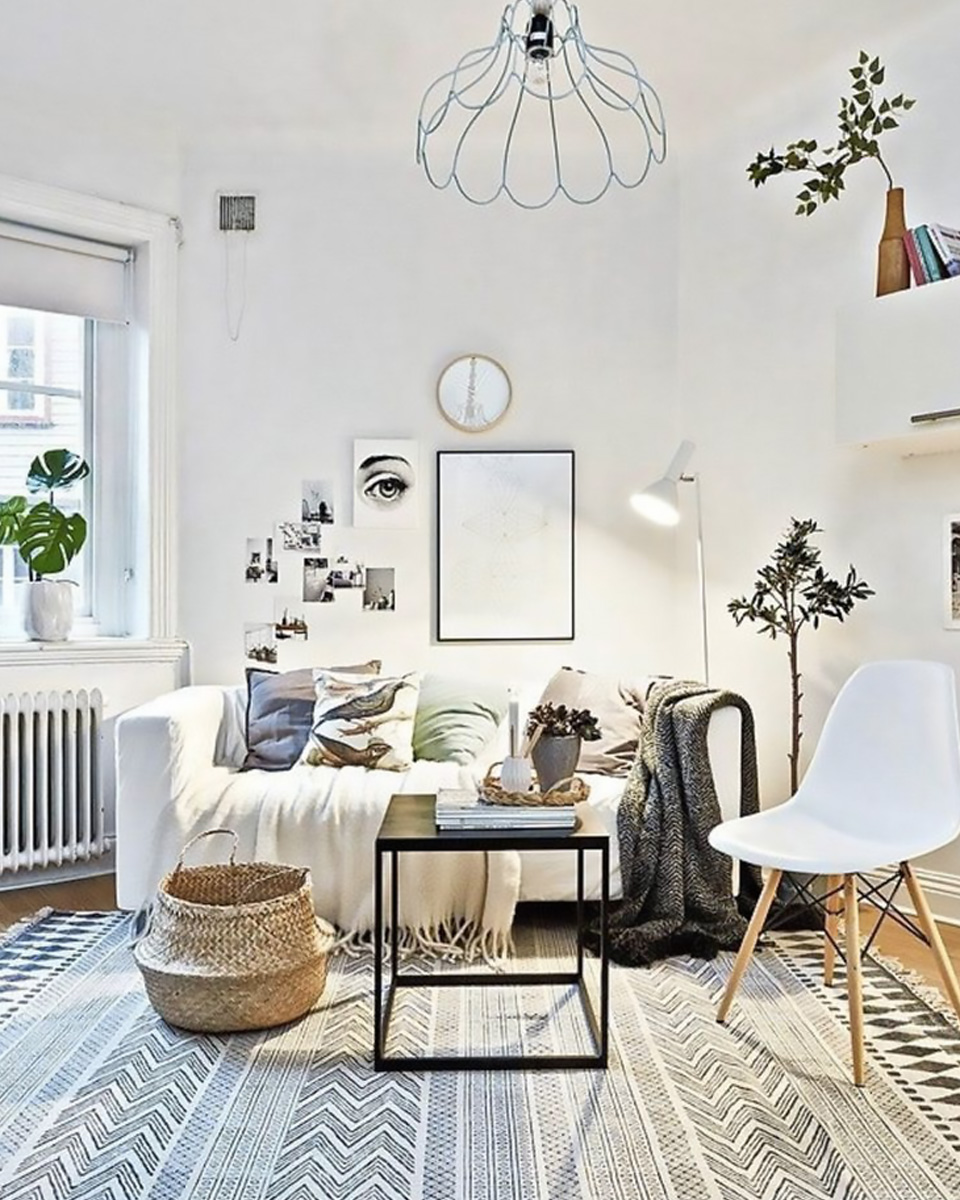 Deco scandinave salon rose