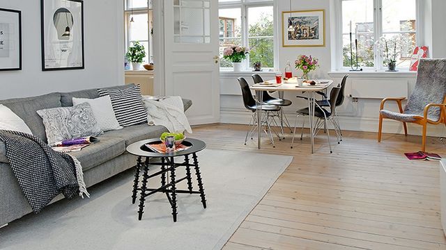 Decoration salon scandinave beige