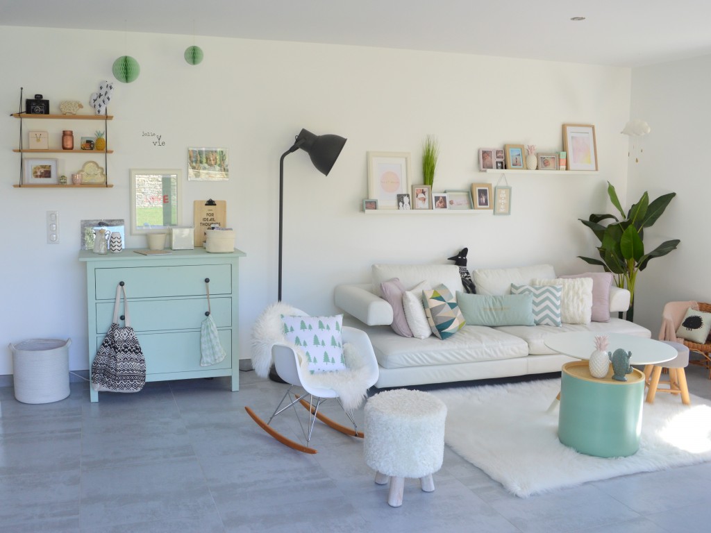 Deco scandinave salon vert