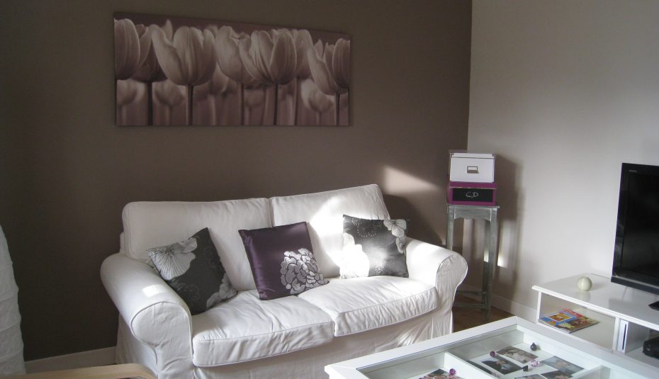 Salon scandinave mur taupe