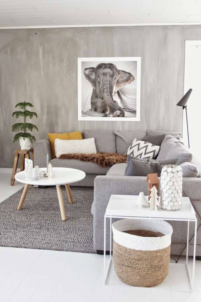 Peinture salon style scandinave