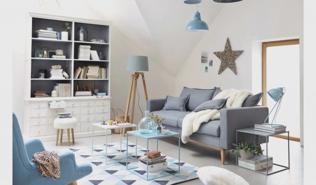 Déco scandinave bleu salon