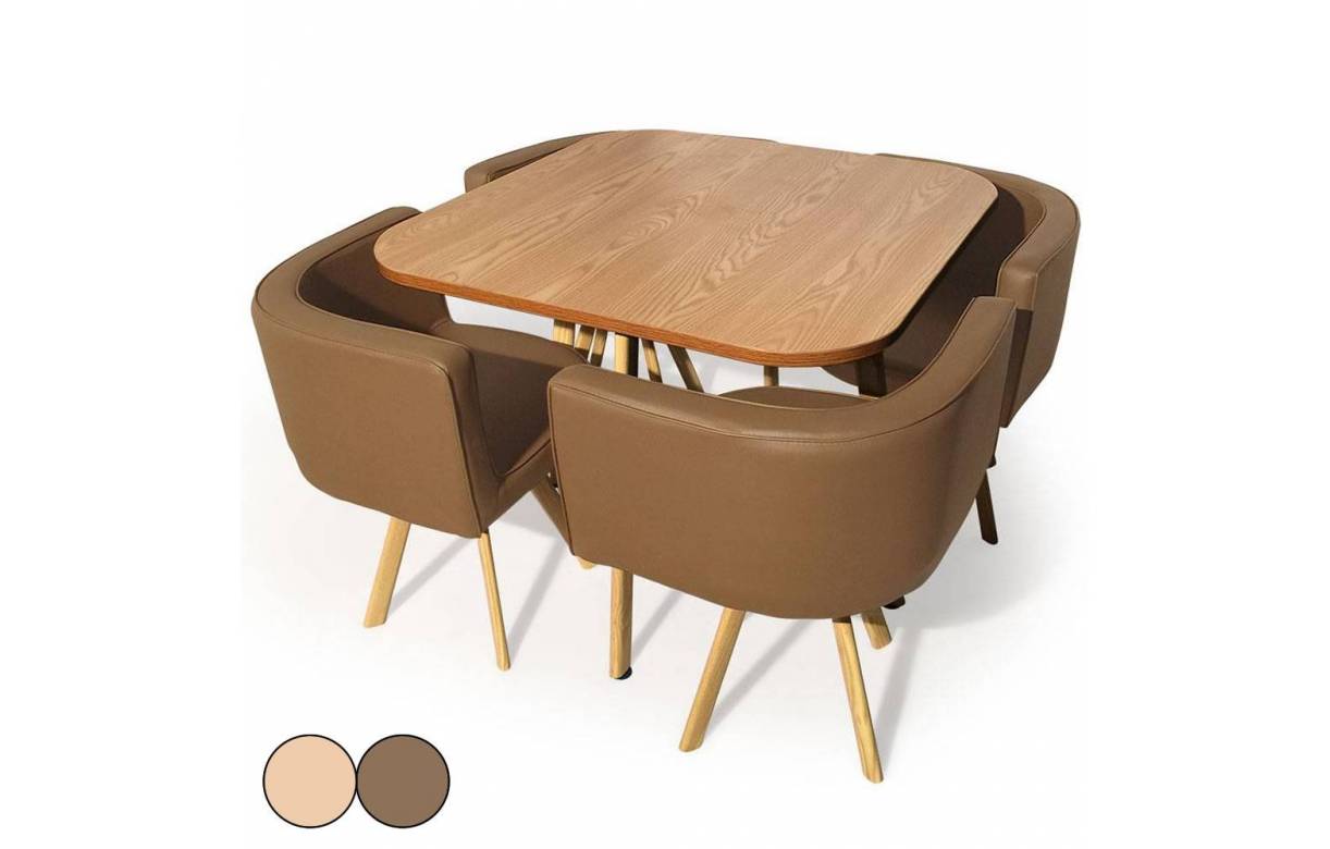 Table et chaise encastrable scandinave