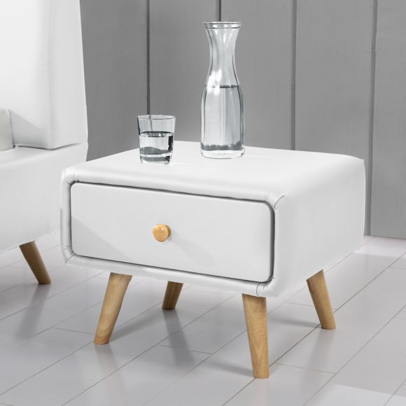 Table chevet blanche scandinave
