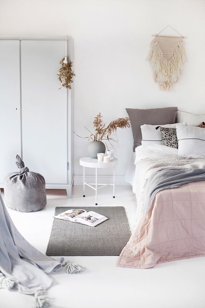 Deco scandinave gris et rose