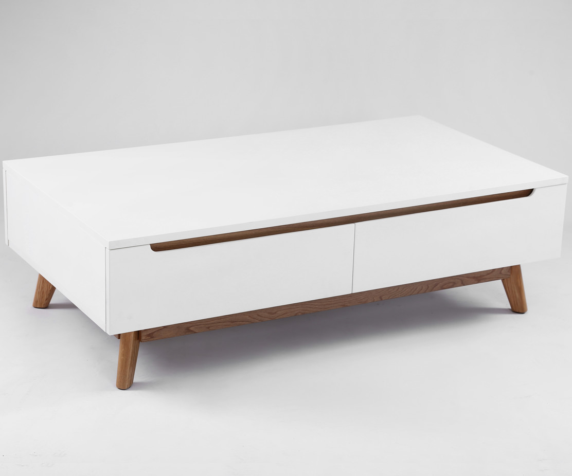 Table basse tiroir scandinave