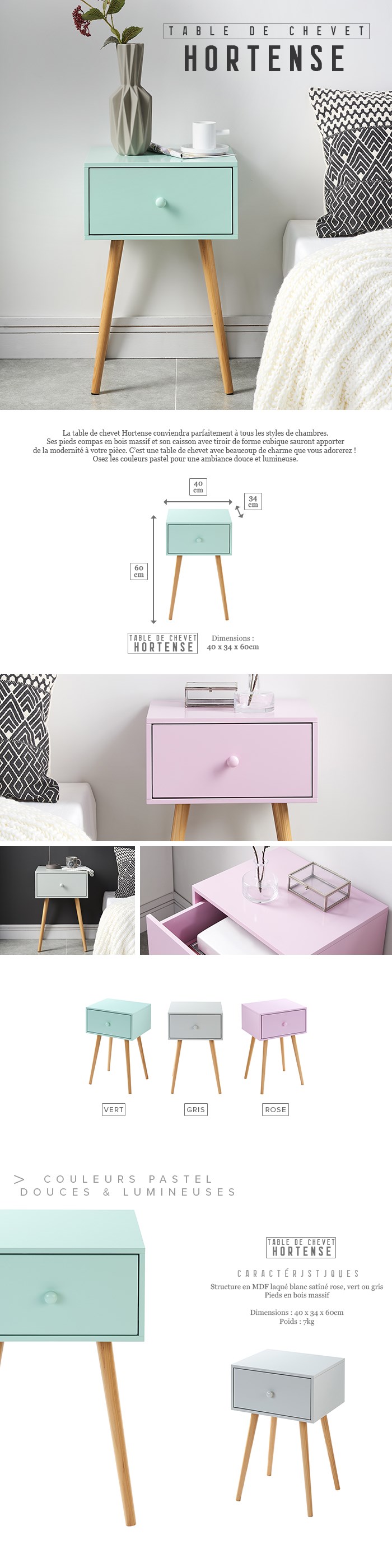 Table scandinave vert d'eau