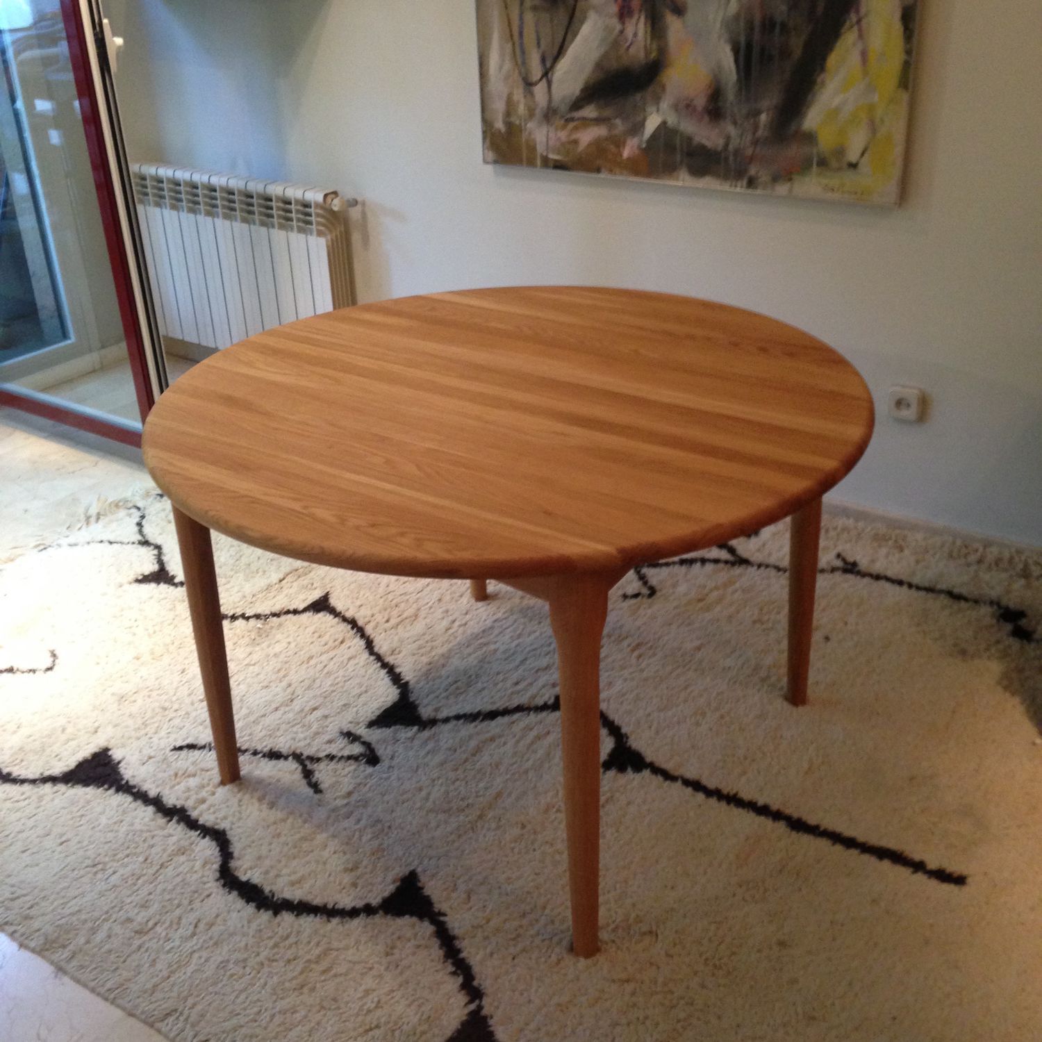 Table ronde design scandinave rallonge