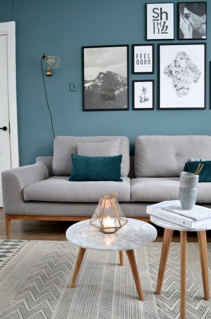 Table scandinave bleu canard