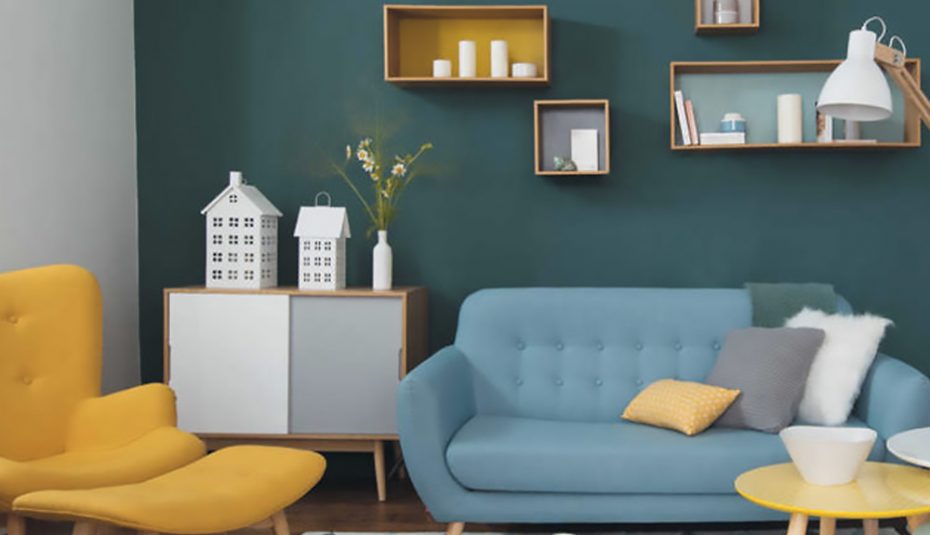Deco scandinave jaune bleu