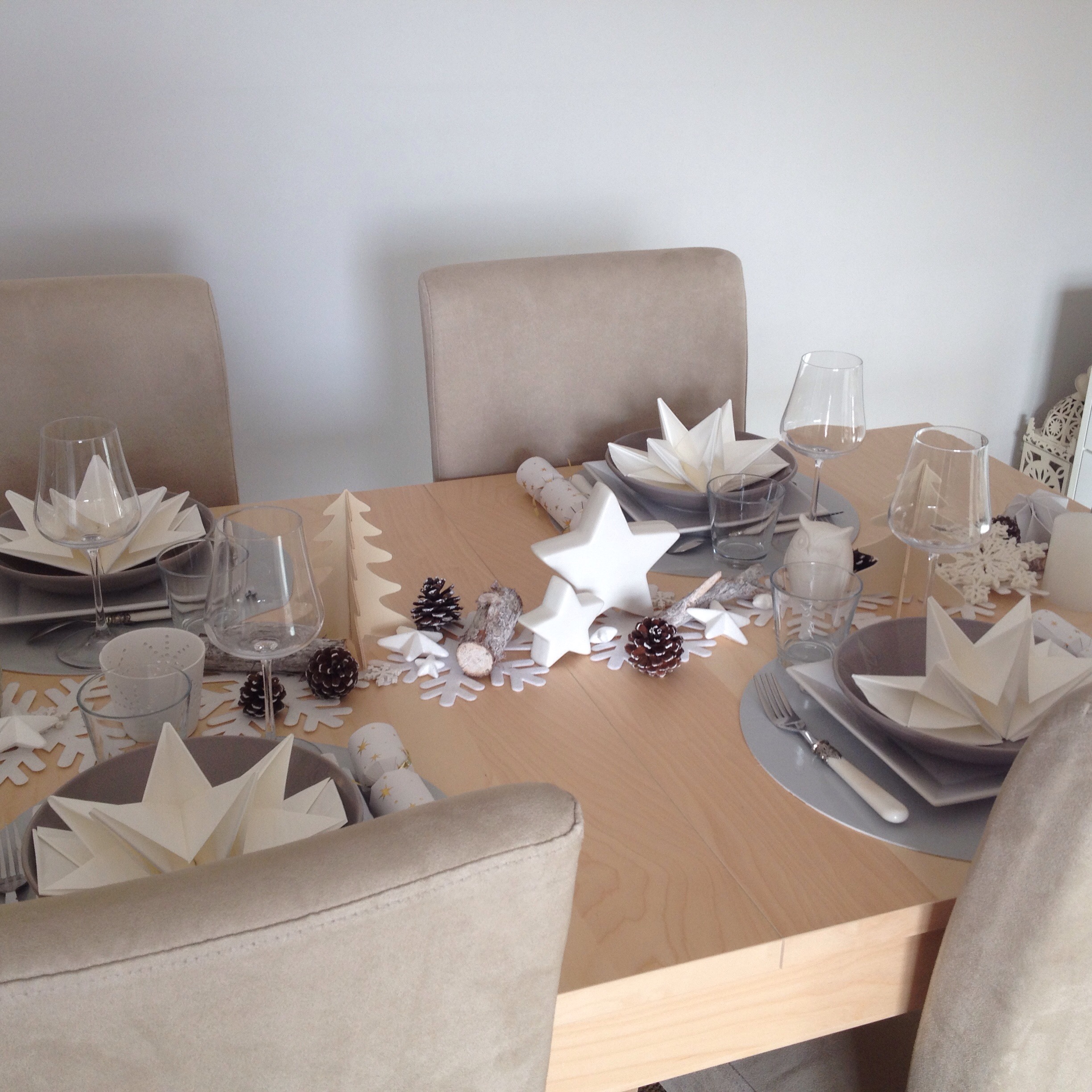 Decoration table de noel scandinave