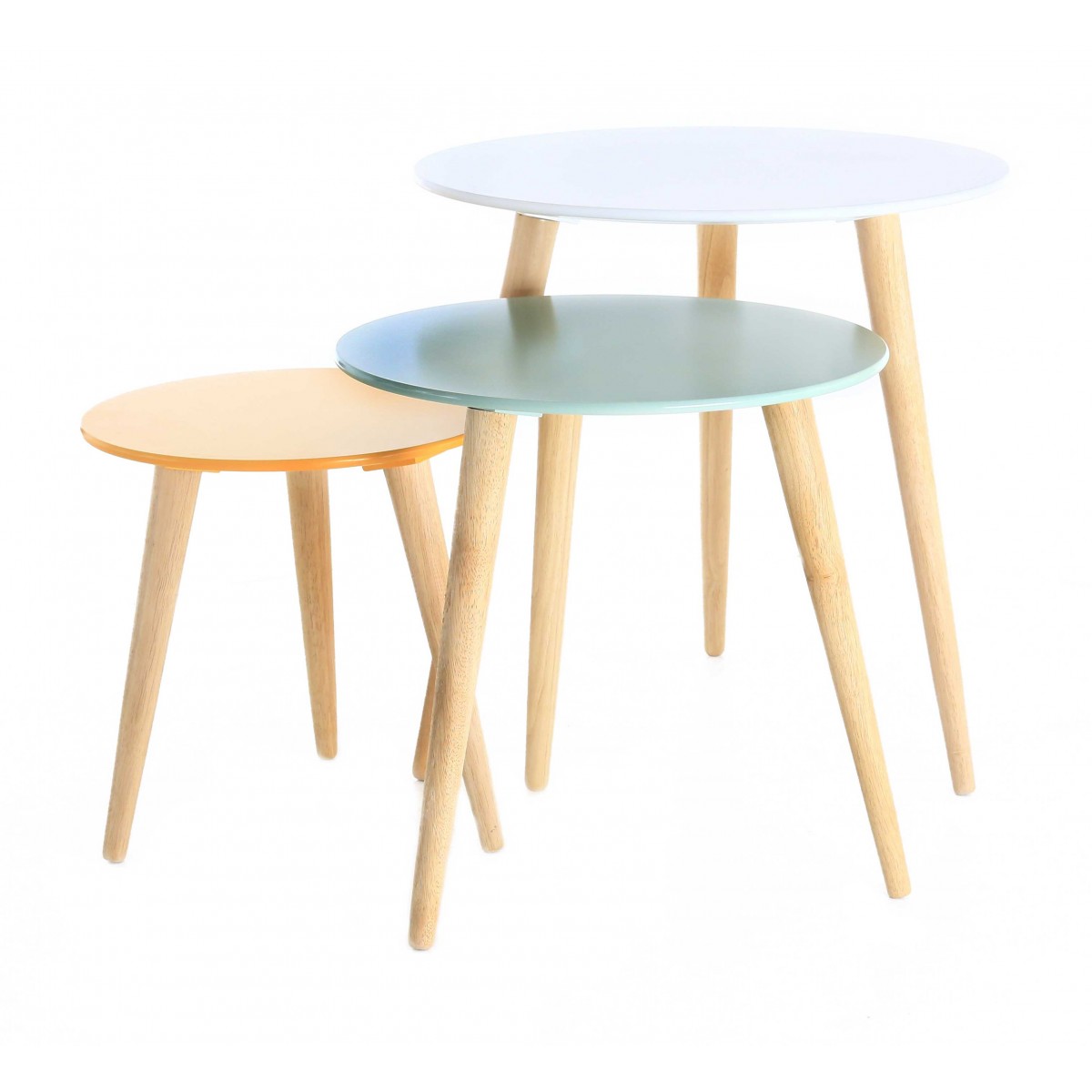 Table basse gigogne ronde scandinave